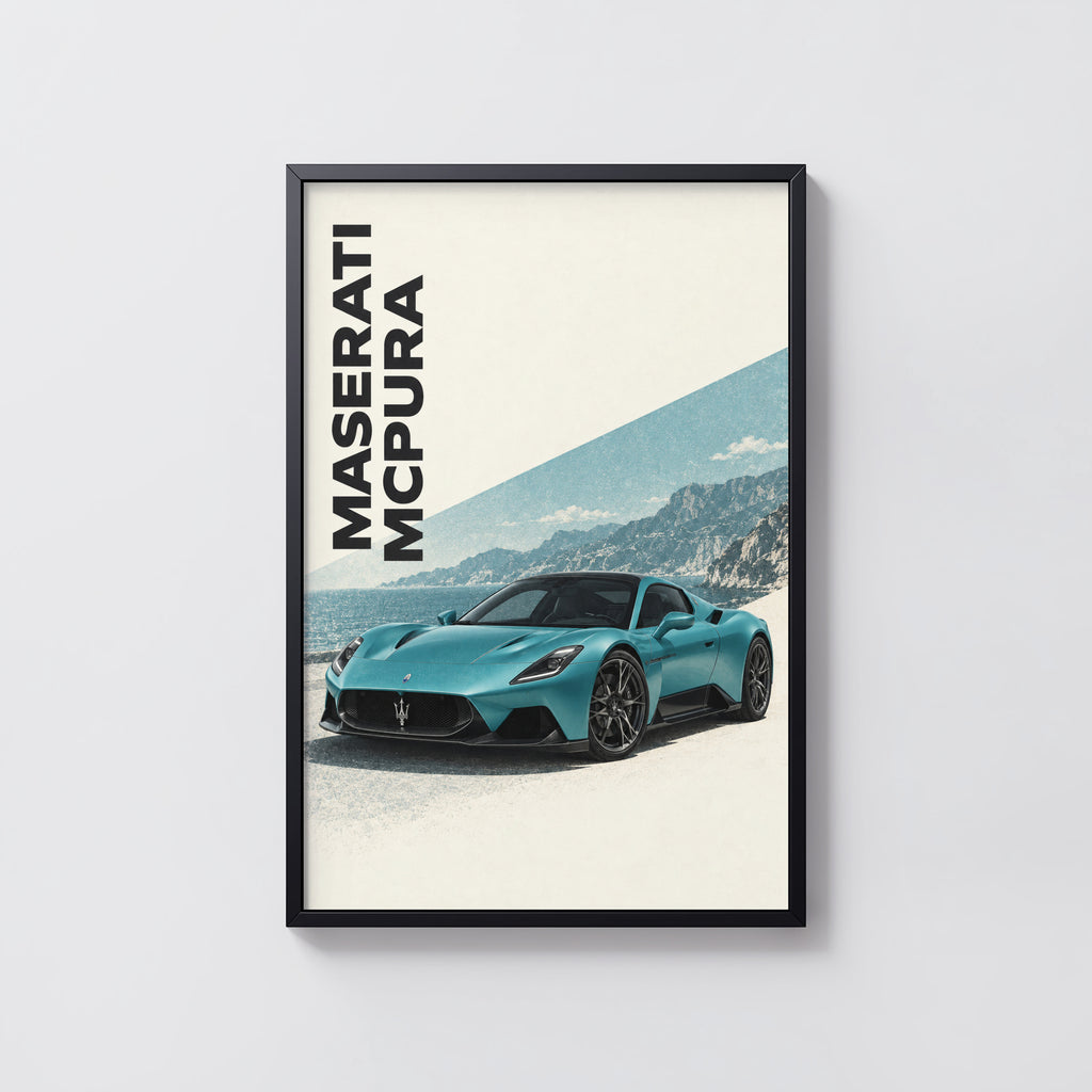 Vintage Maserati MCPura Print, Car Wall Art