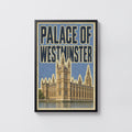 Vintage Palace of Westminster Poster, London Wall Art Print