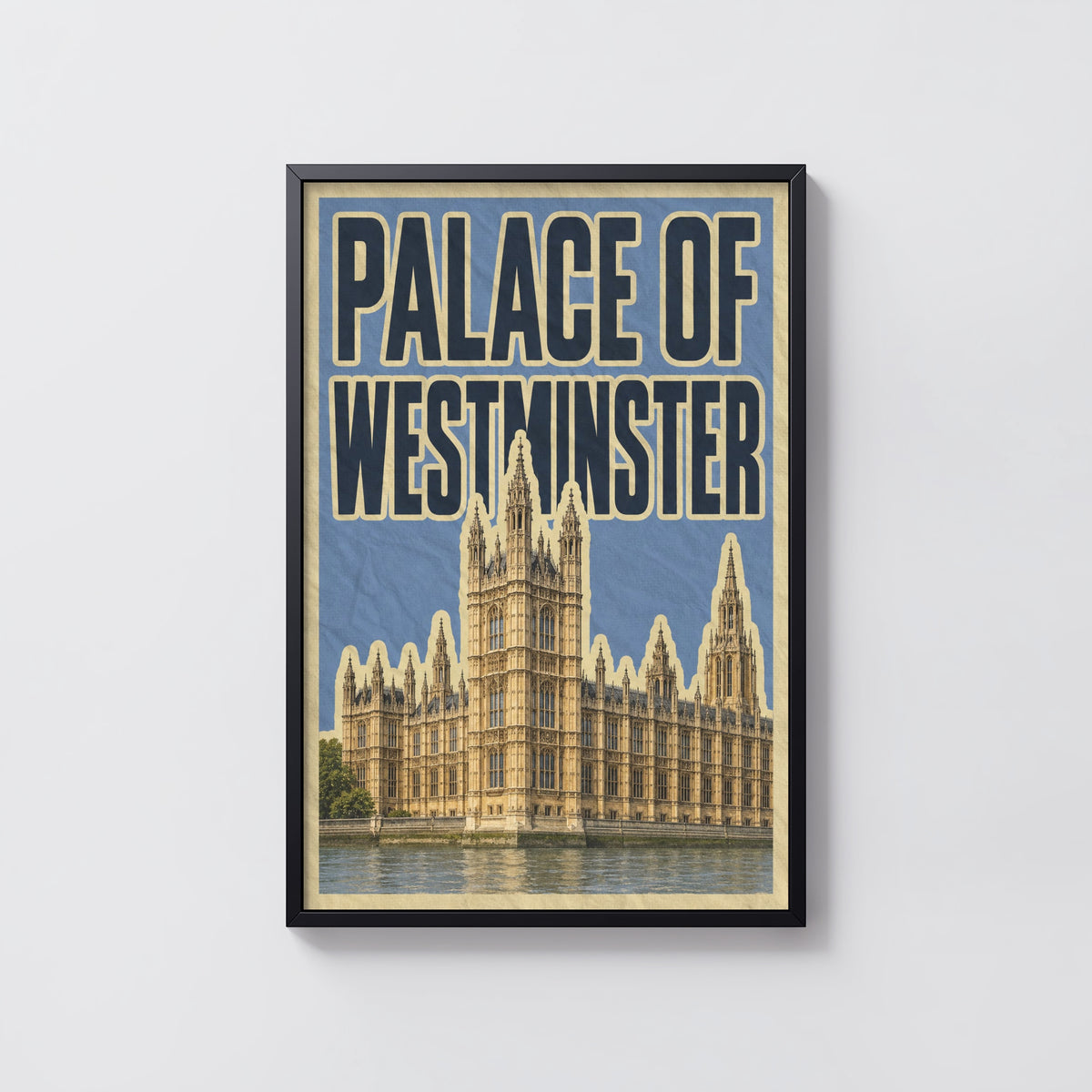Vintage Palace of Westminster Poster, London Wall Art Print