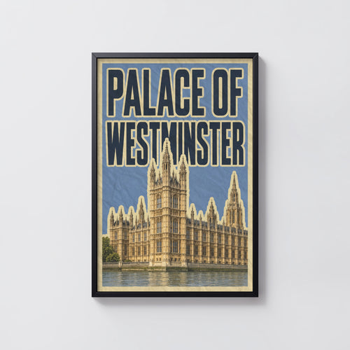 Vintage Palace of Westminster Poster, London Wall Art Print