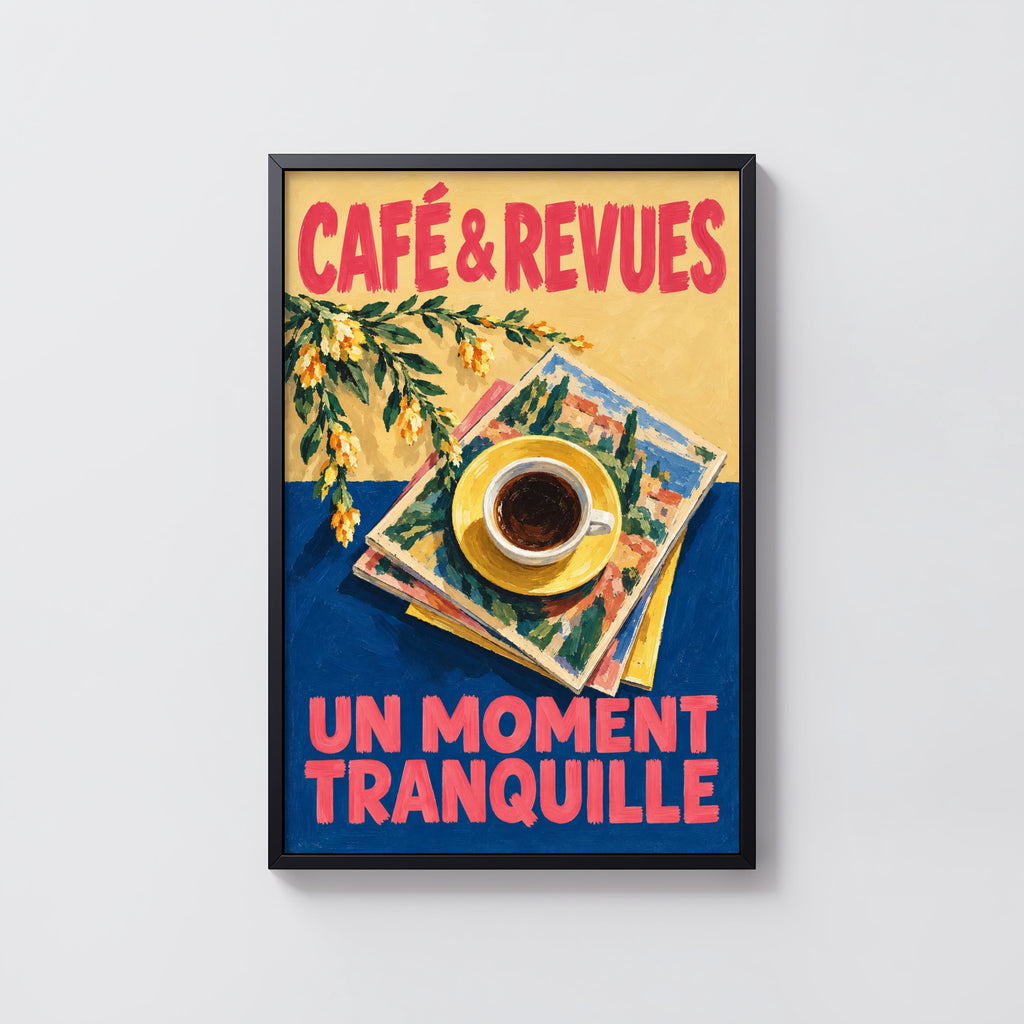 Vintage Coffee Print, Cafe Poster, French Wall Art