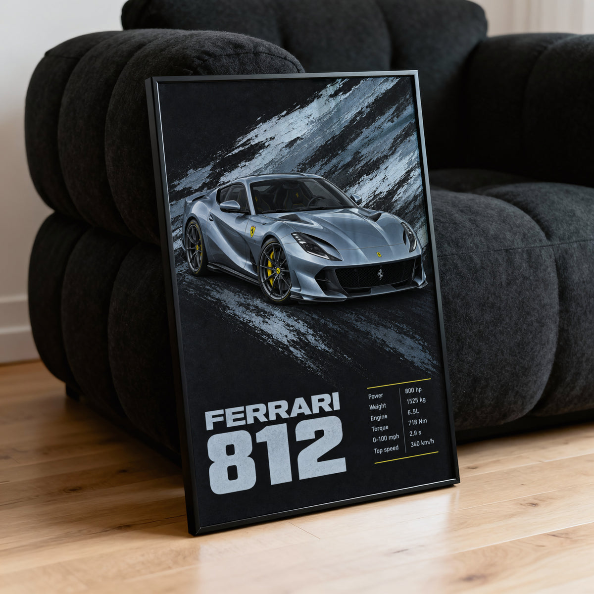 Vintage Ferrari 812 Print, Supercar Wall Art
