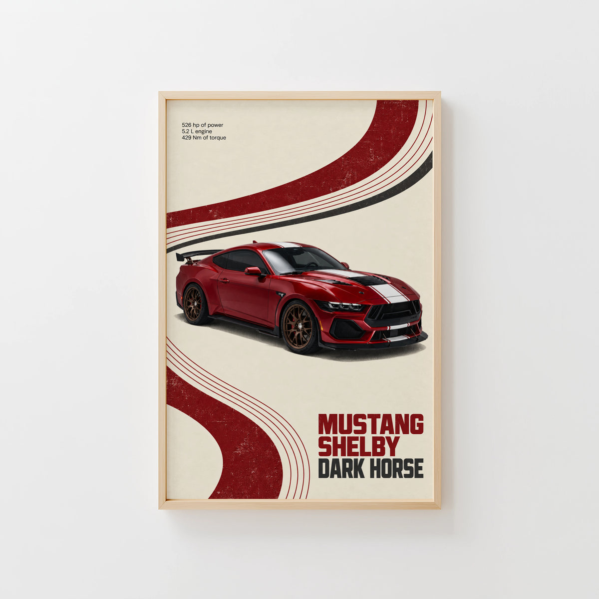 Vintage Mustang Shelby Dark Horse Print