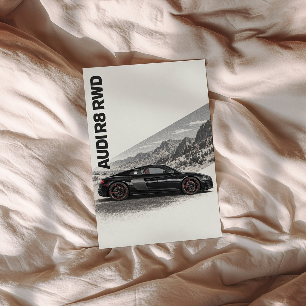 Vintage Audi R8 Print, Supercar Wall Art