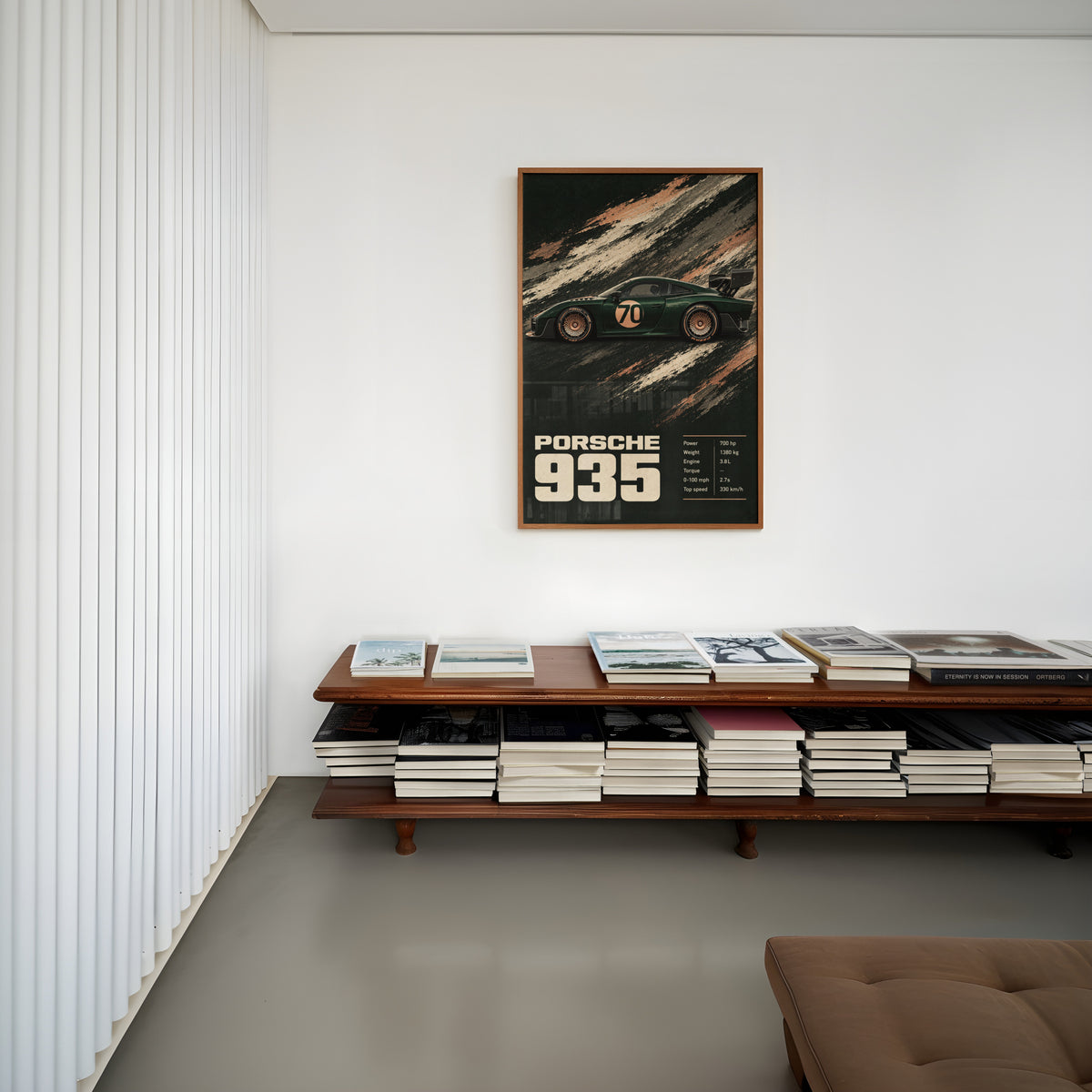 Vintage Porsche 935 Print, Race Car Wall Art