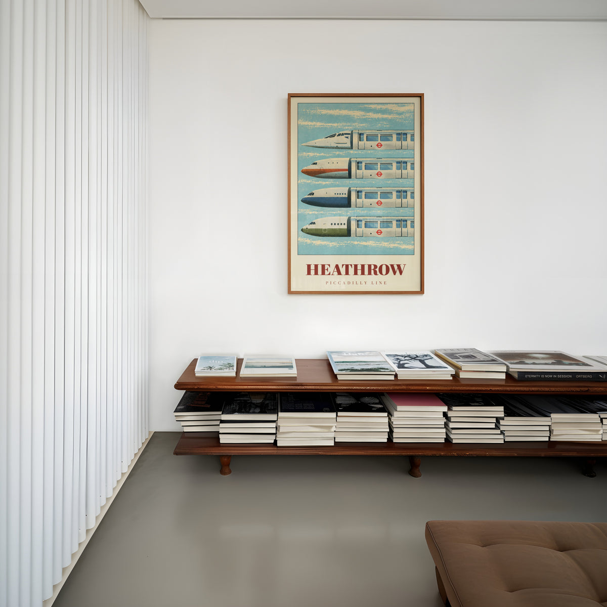 Vintage Heathrow Poster, Piccadilly Line London Print