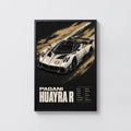 Vintage Pagani Huayra R Print, Supercar Wall Art
