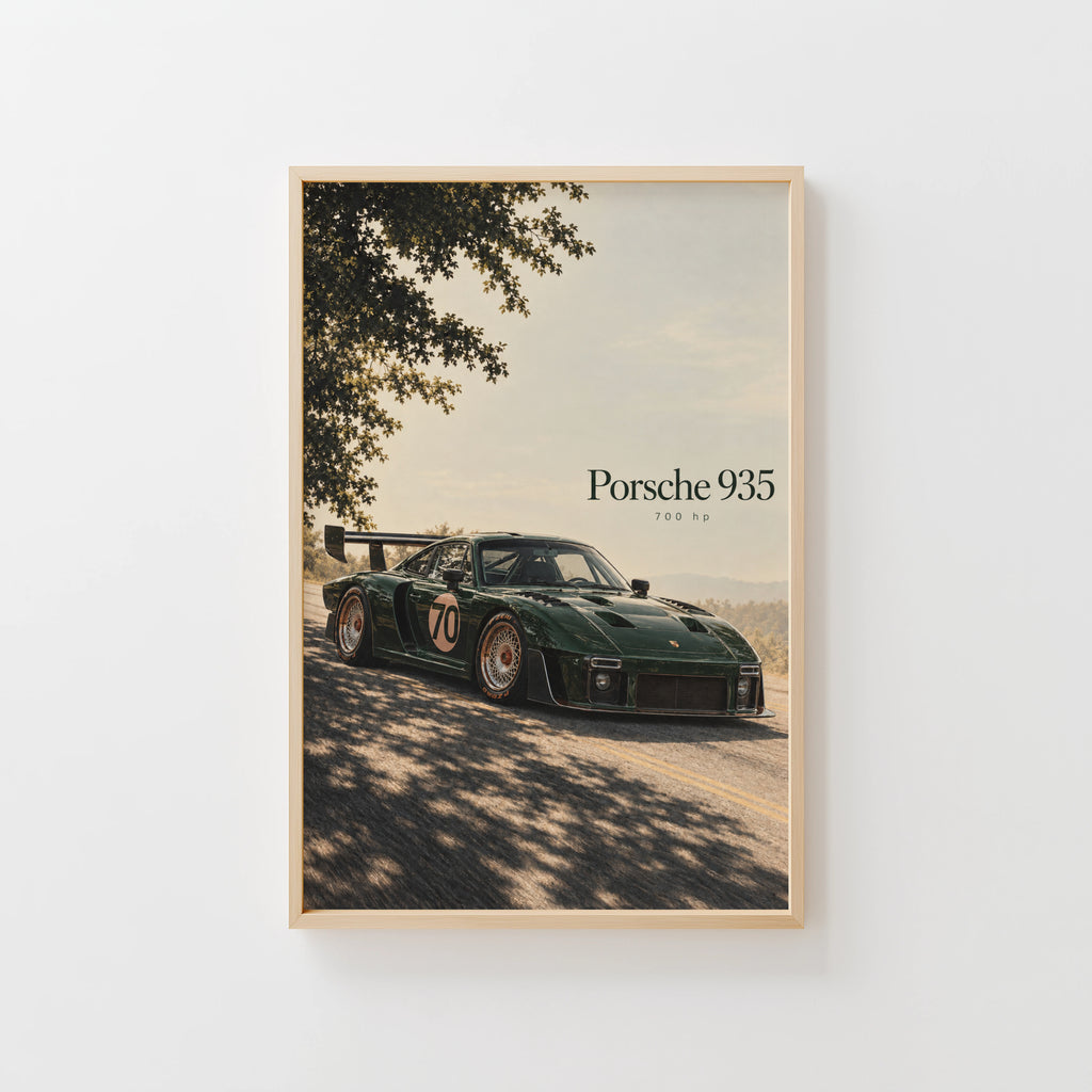 Vintage Porsche 935 Print, Race Car Wall Art