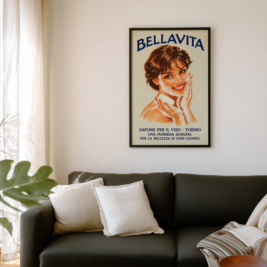 Vintage Italian Soap Advert Poster, Retro Wall Art
