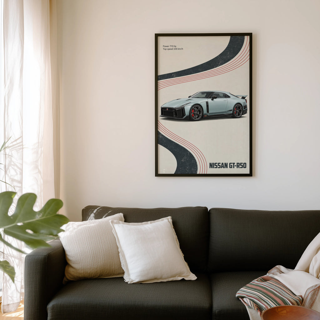 Vintage Nissan GT-R50 Print, Retro Car Wall Art