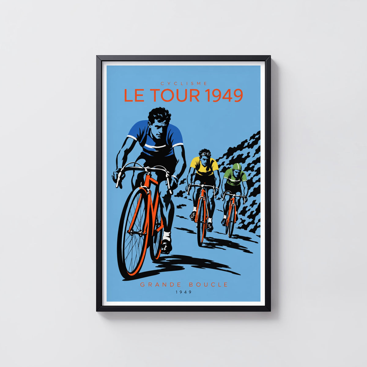 Vintage Tour de France Poster, Cyclists Wall Art, Bike Print