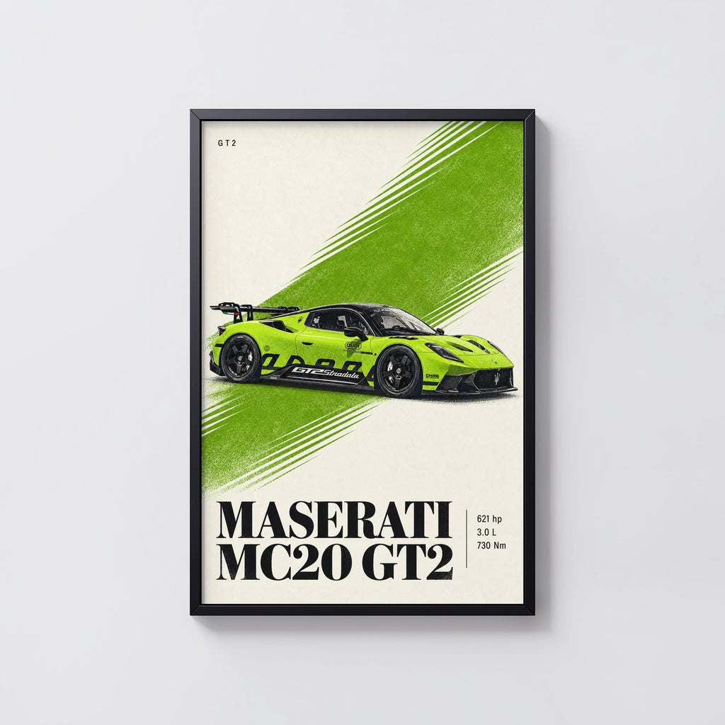 Vintage Maserati MC20 GT2 Print, Racing Car Art