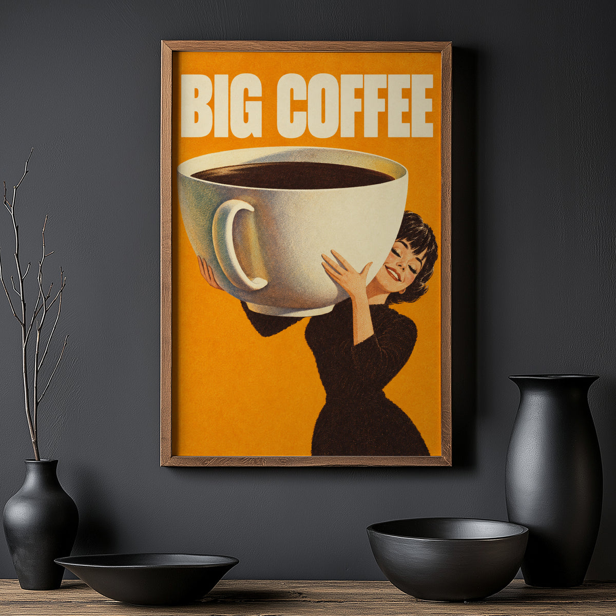 Vintage Coffee Print and Poster, Retro Kitchen Wall Art