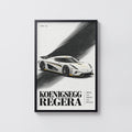 Vintage Koenigsegg Regera Print, Hypercar Wall Art