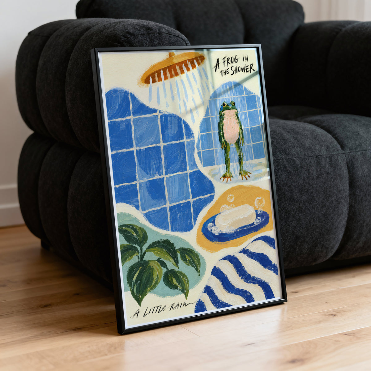 Vintage Frog Print and Poster, Bathroom Wall Art Gift