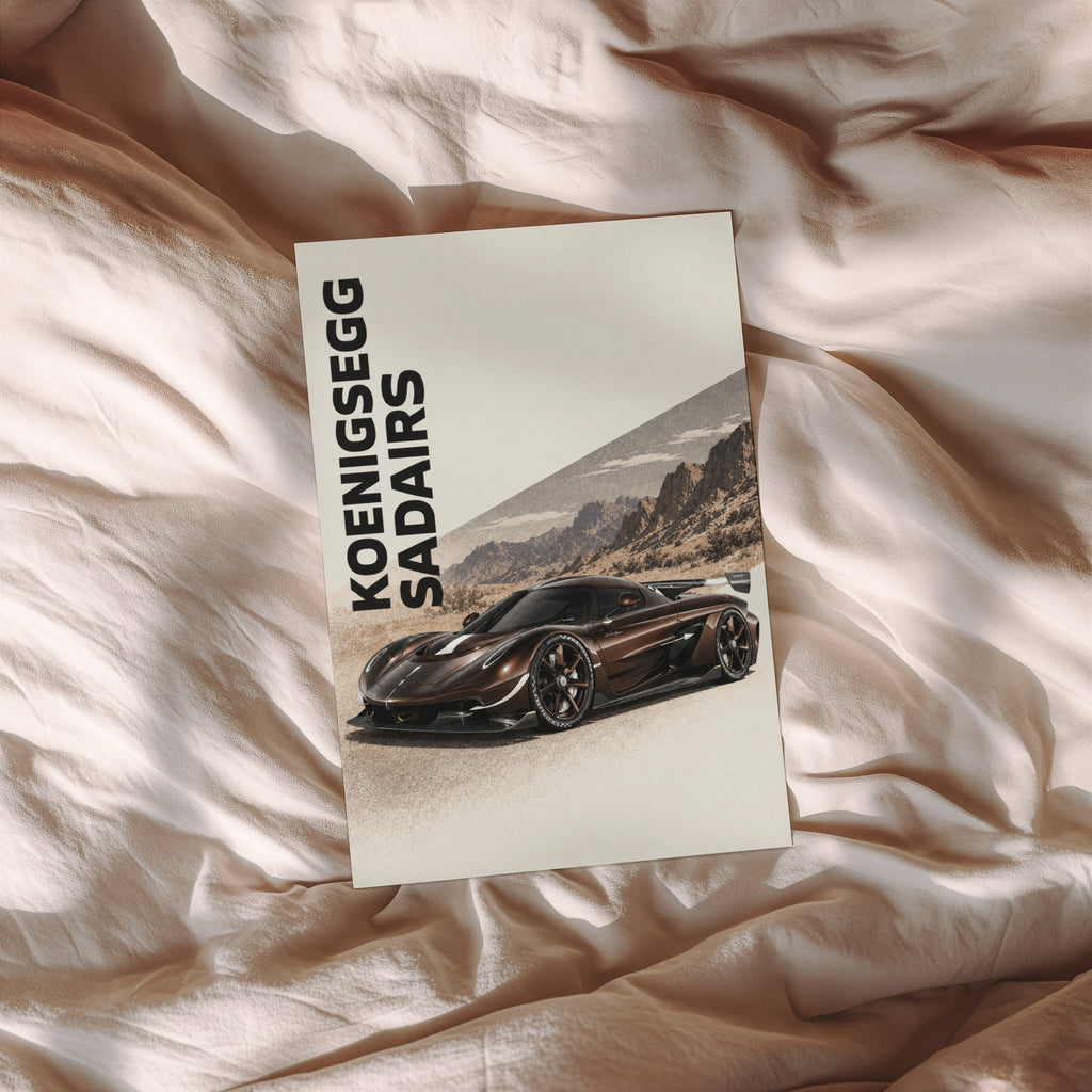 Vintage Koenigsegg Print, Hypercar Wall Art
