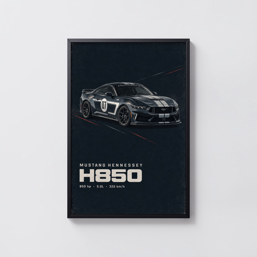 Vintage Mustang Hennessey H850 Car Print