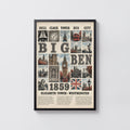 Vintage Big Ben Poster, London Wall Art, Westminster Print