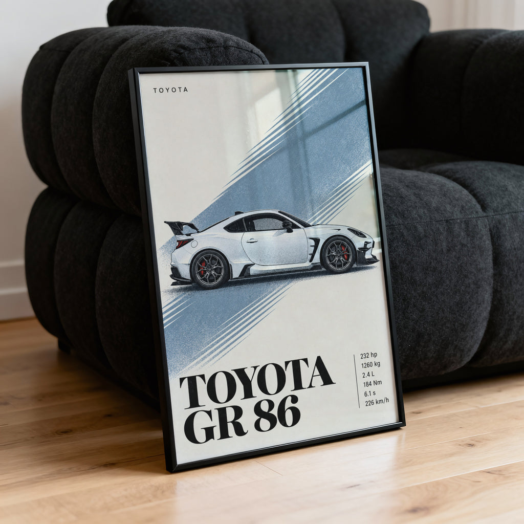 Vintage Toyota GR 86 Print, Car Poster, Wall Art