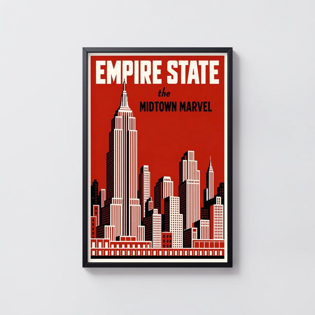 Vintage New York Poster, Empire State Wall Art