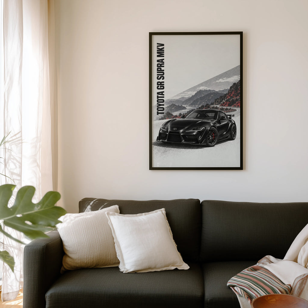 Vintage Toyota Supra Print, Car Wall Art