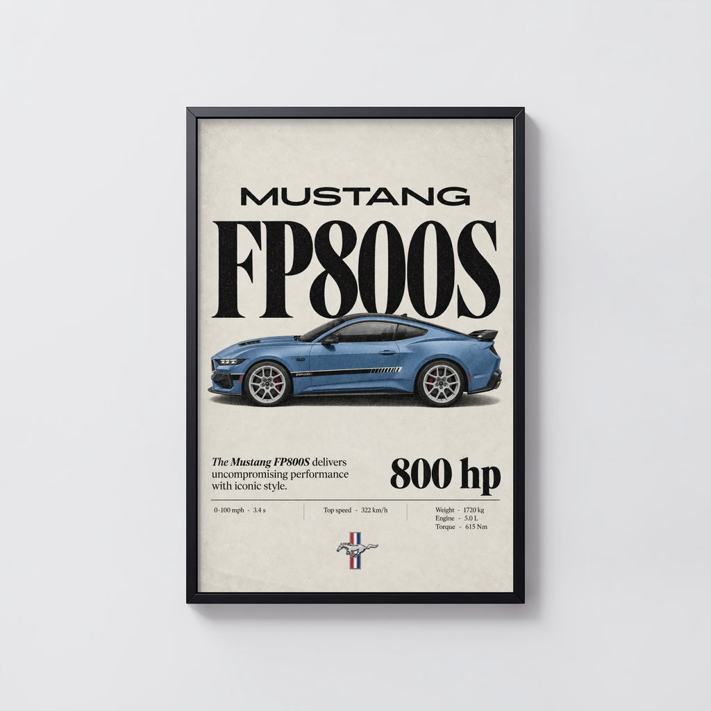 Vintage Mustang FP800S Print, Car Wall Art