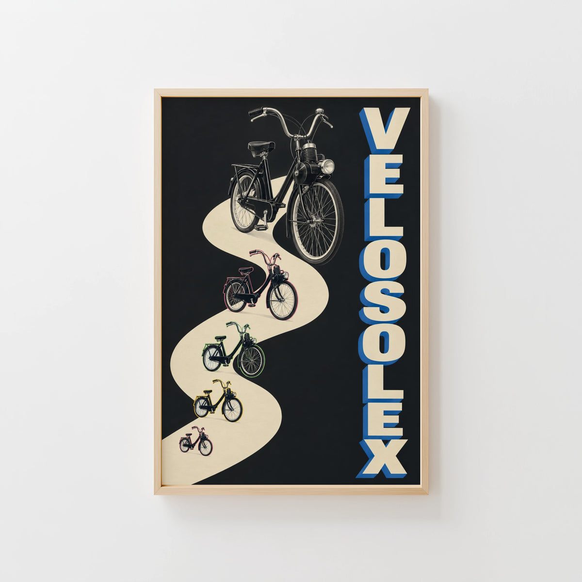 Vintage Velosolex Poster, Moped Wall Art, Cycling Print