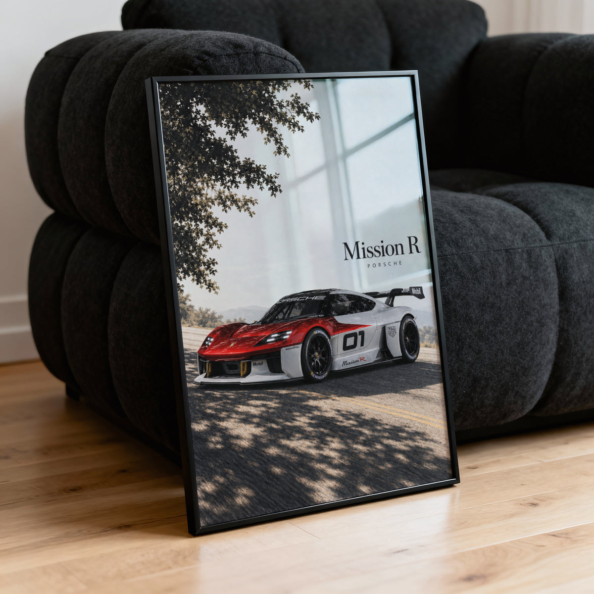 Vintage Porsche Mission R Print, Race Car Art