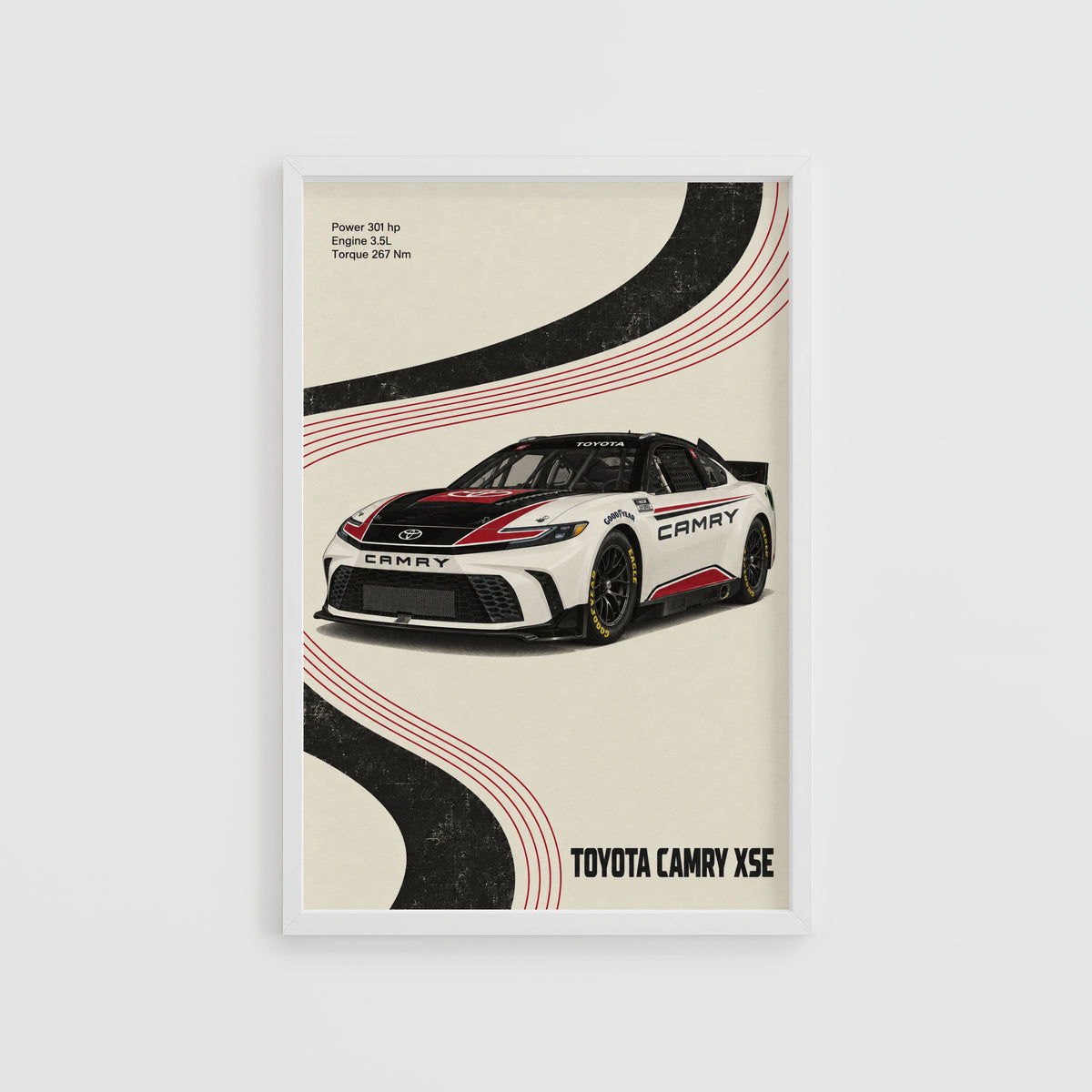 Vintage Toyota Camry Print, Race Car Wall Art
