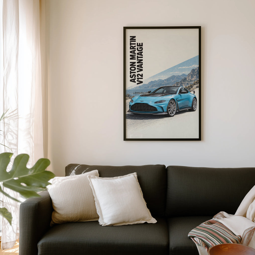 Vintage Aston Martin V12 Vantage Print, Car Art