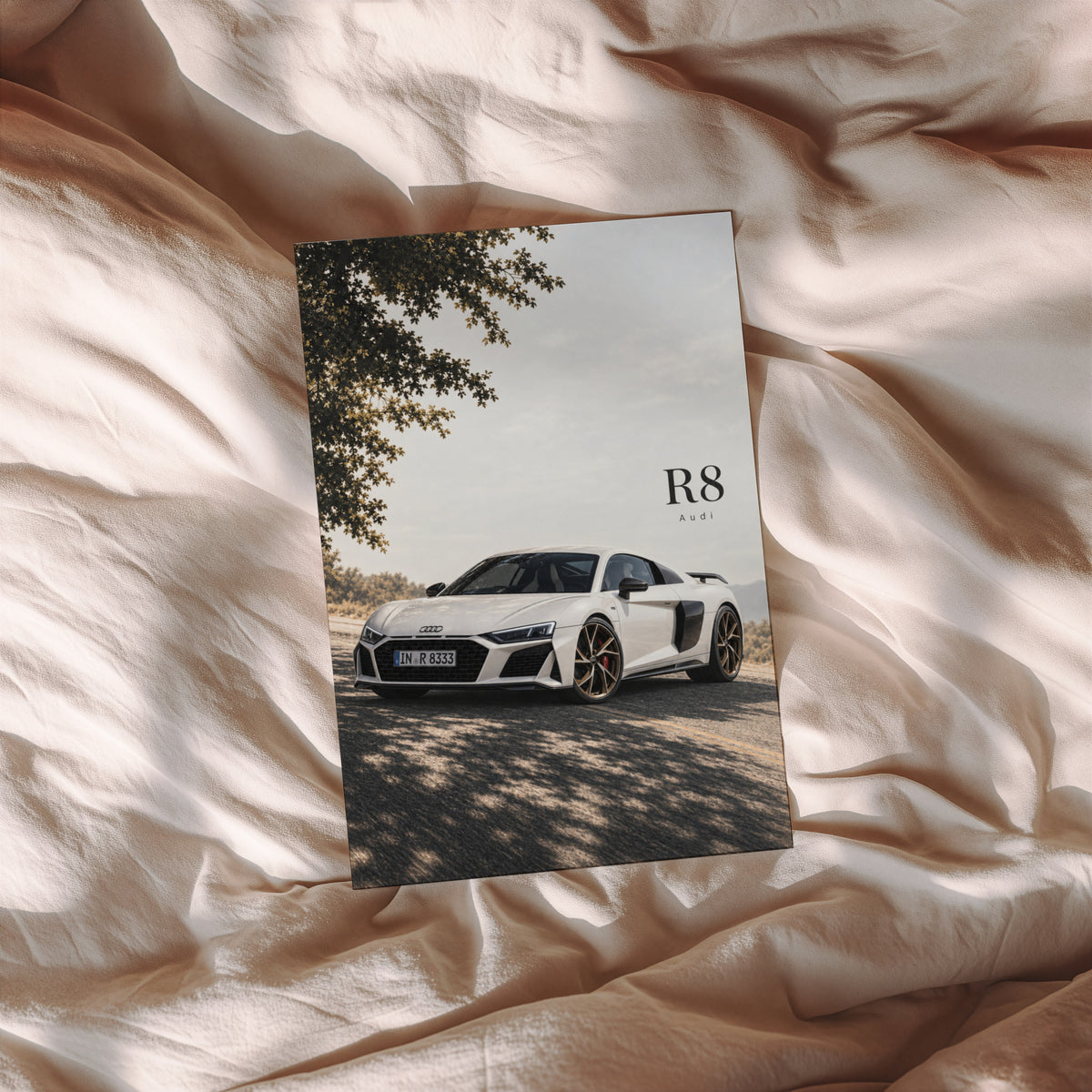 Vintage Audi R8 Car Print, Supercar Wall Art