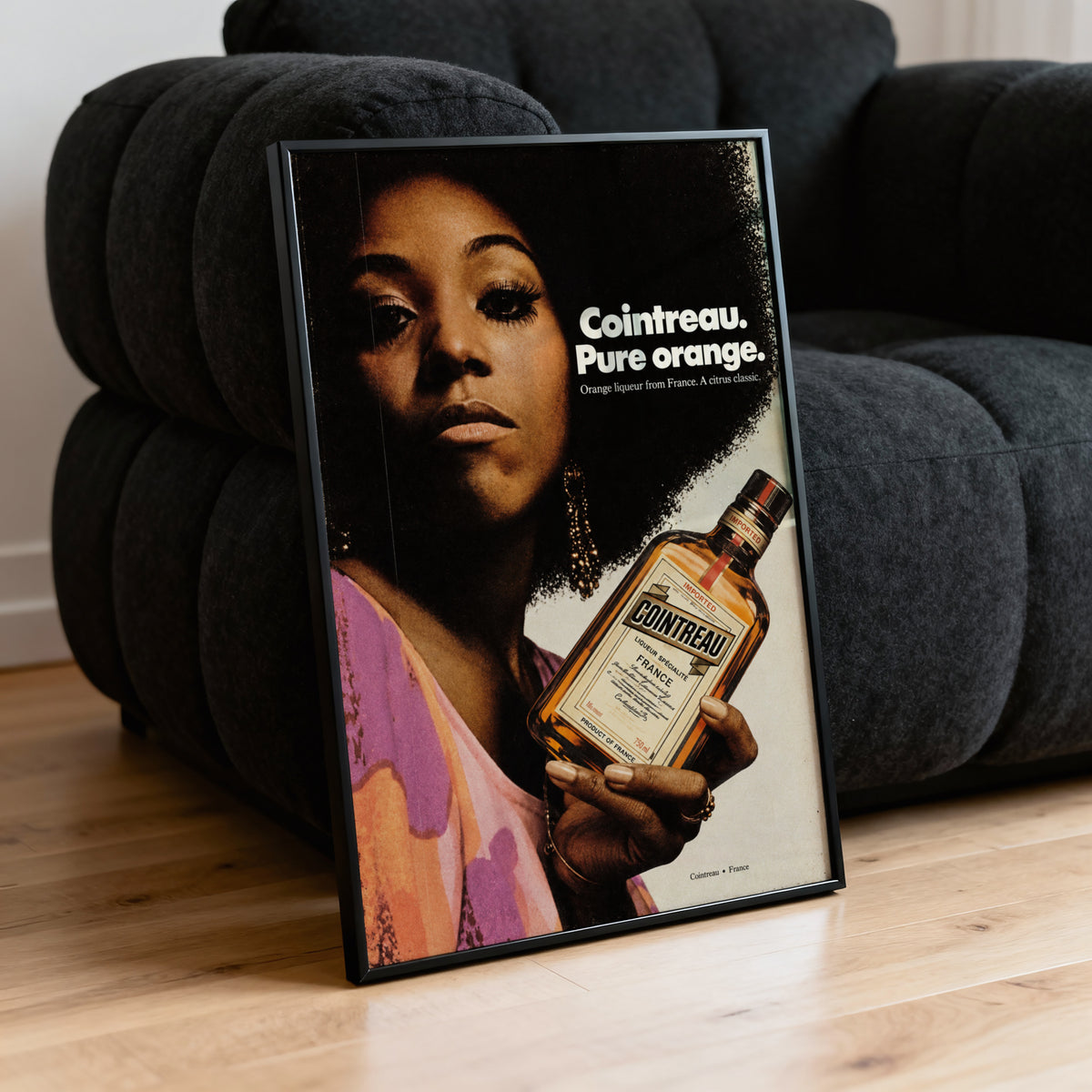 Vintage Cointreau Poster, 1970s Retro Wall Art, Bar Print