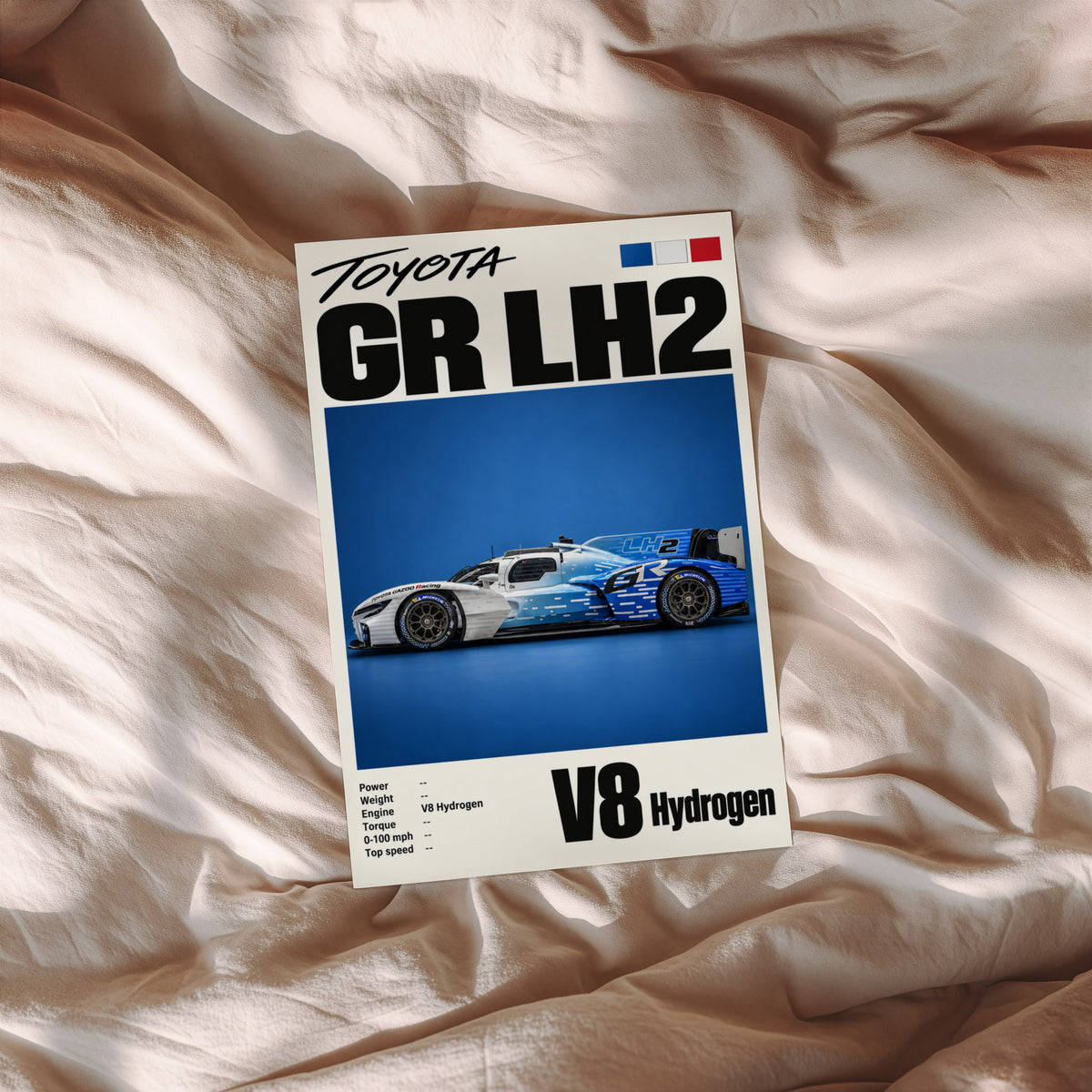 Vintage Toyota GR LH2 Print, Racing Car Wall Art