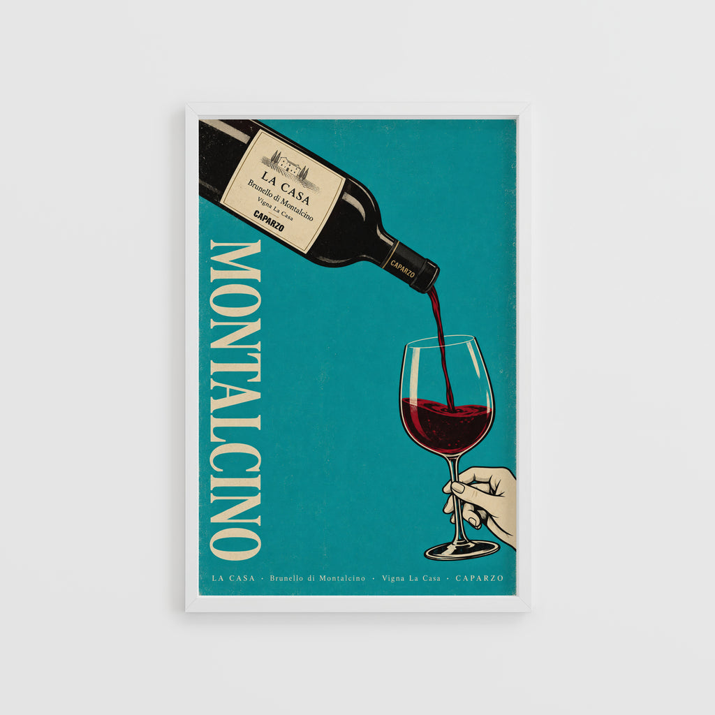 Vintage Brunello di Montalcino Wine Print Poster