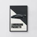 Vintage Lamborghini Print, Supercar Wall Art