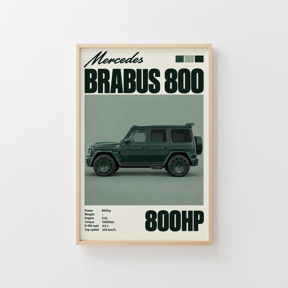Vintage Mercedes Brabus 800 Print, Car Wall Art