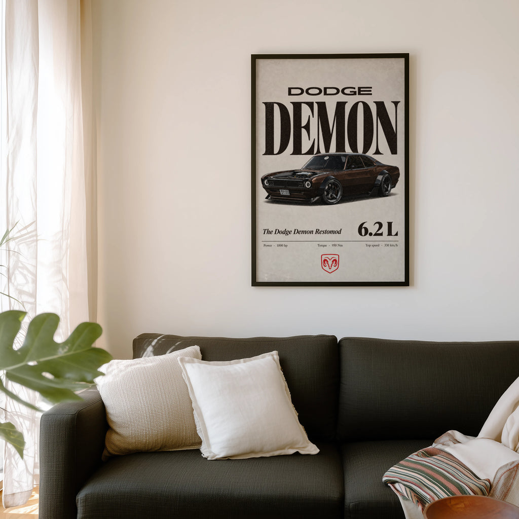 Vintage Dodge Demon Print, Muscle Car Poster