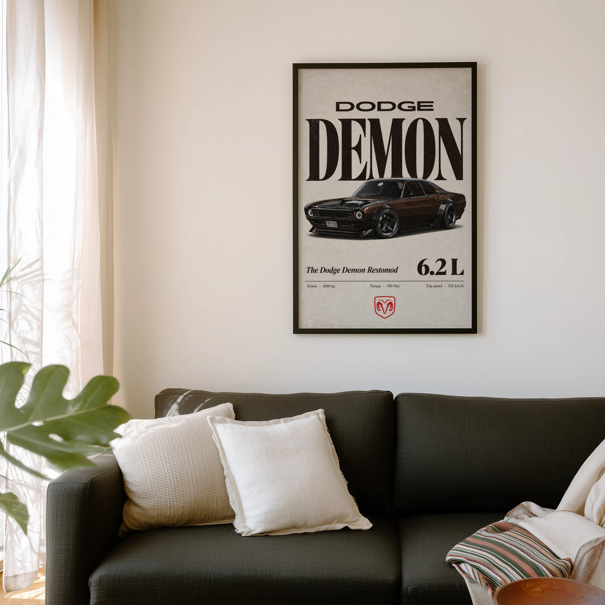 Vintage Dodge Demon Print, Muscle Car Poster