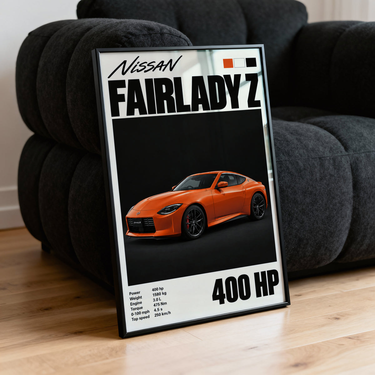 Vintage Nissan Fairlady Z Print, Orange Car Art