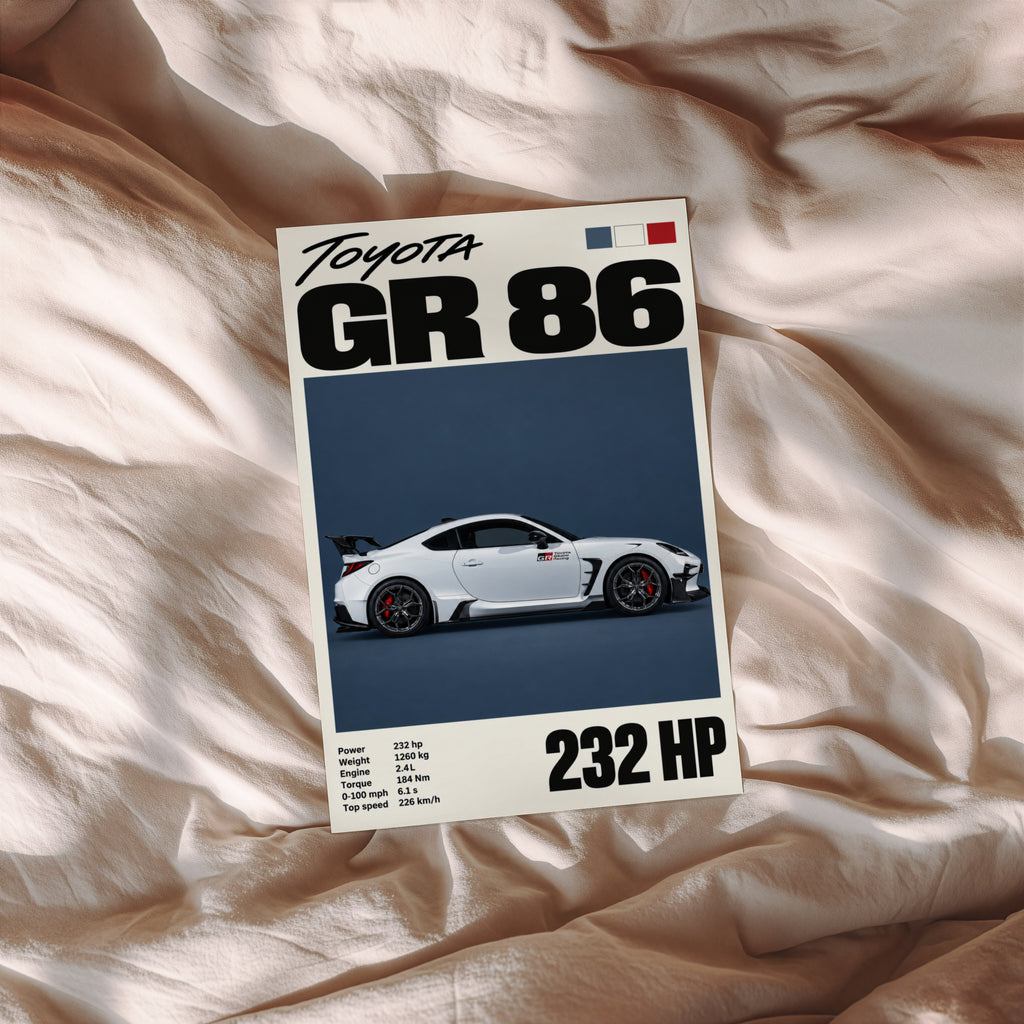 Vintage Toyota GR 86 Print, Car Wall Art