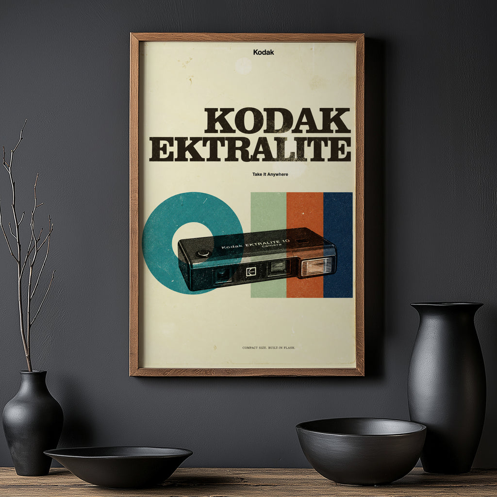 Vintage Kodak Camera Poster, Retro Photography Wall Art