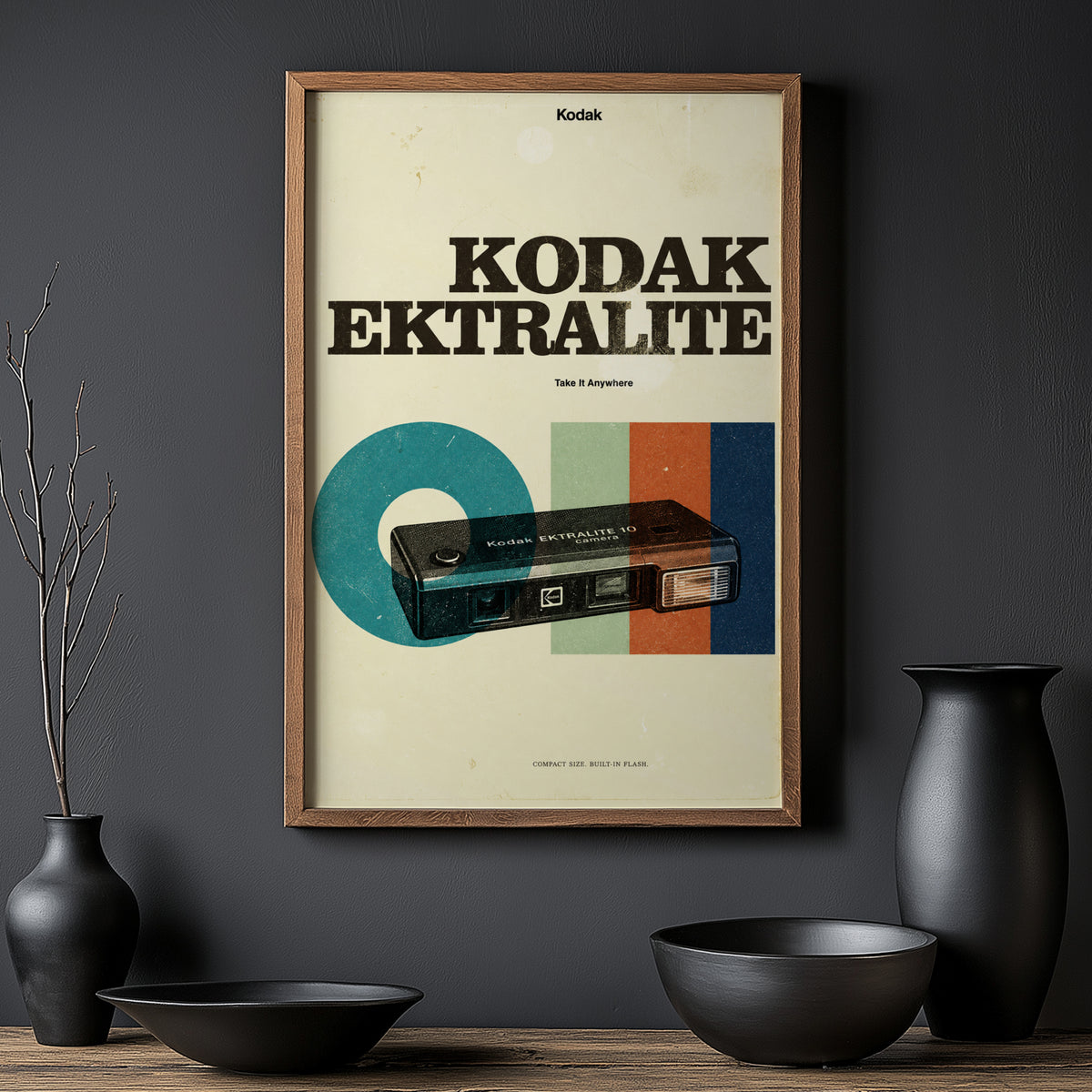 Vintage Kodak Camera Poster, Retro Photography Wall Art