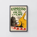 Vintage Espresso Print and Poster, Coffee Wall Art