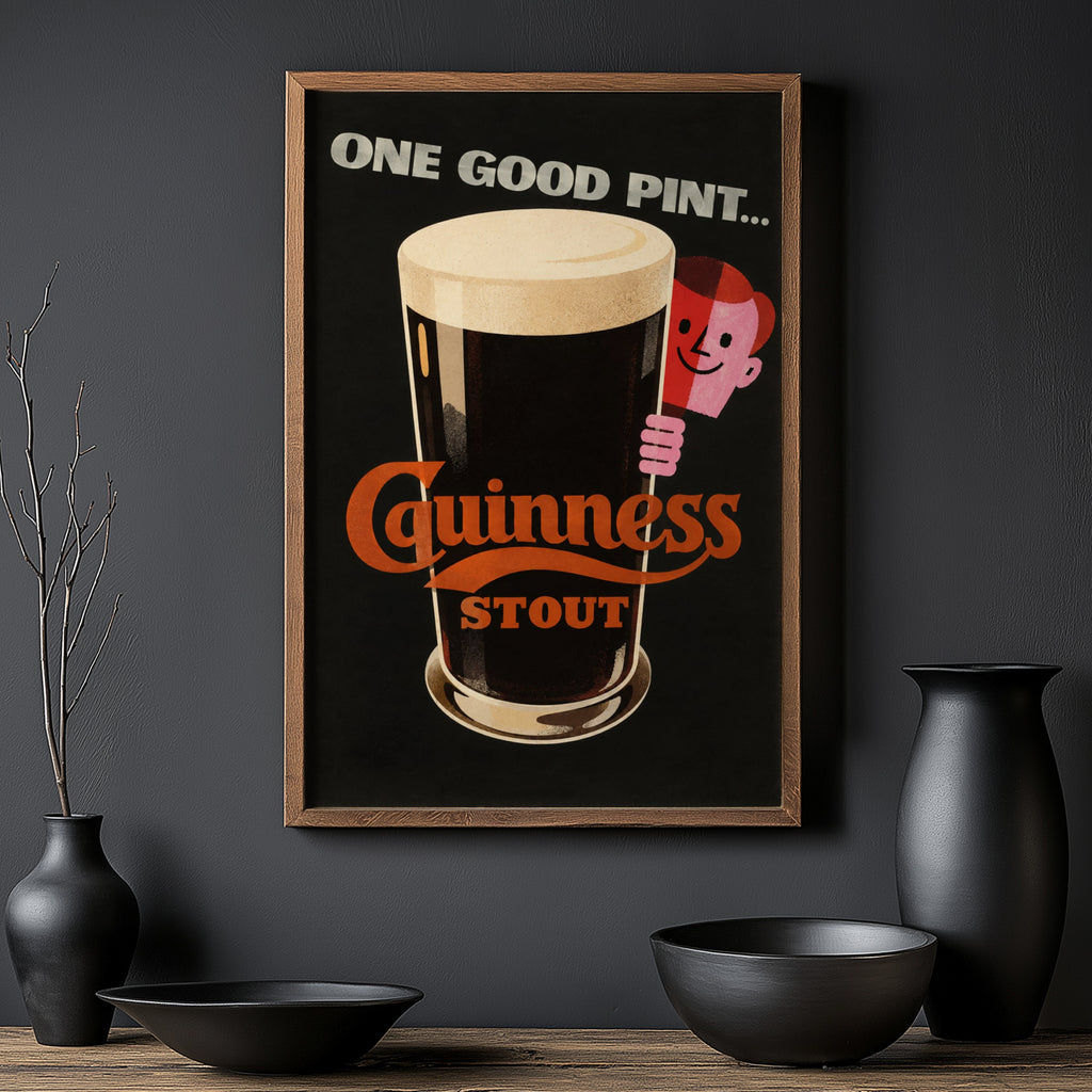 Vintage Guinness Stout Print, Beer Poster, Pub Wall Art