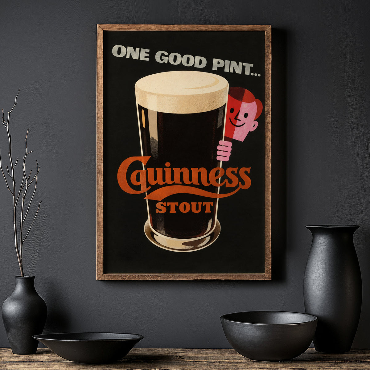 Vintage Guinness Stout Print, Beer Poster, Pub Wall Art