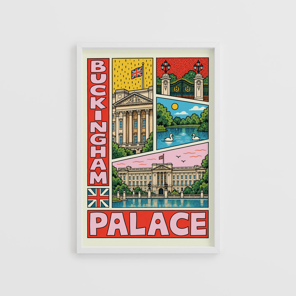 Vintage Buckingham Palace Poster, London Wall Art Print