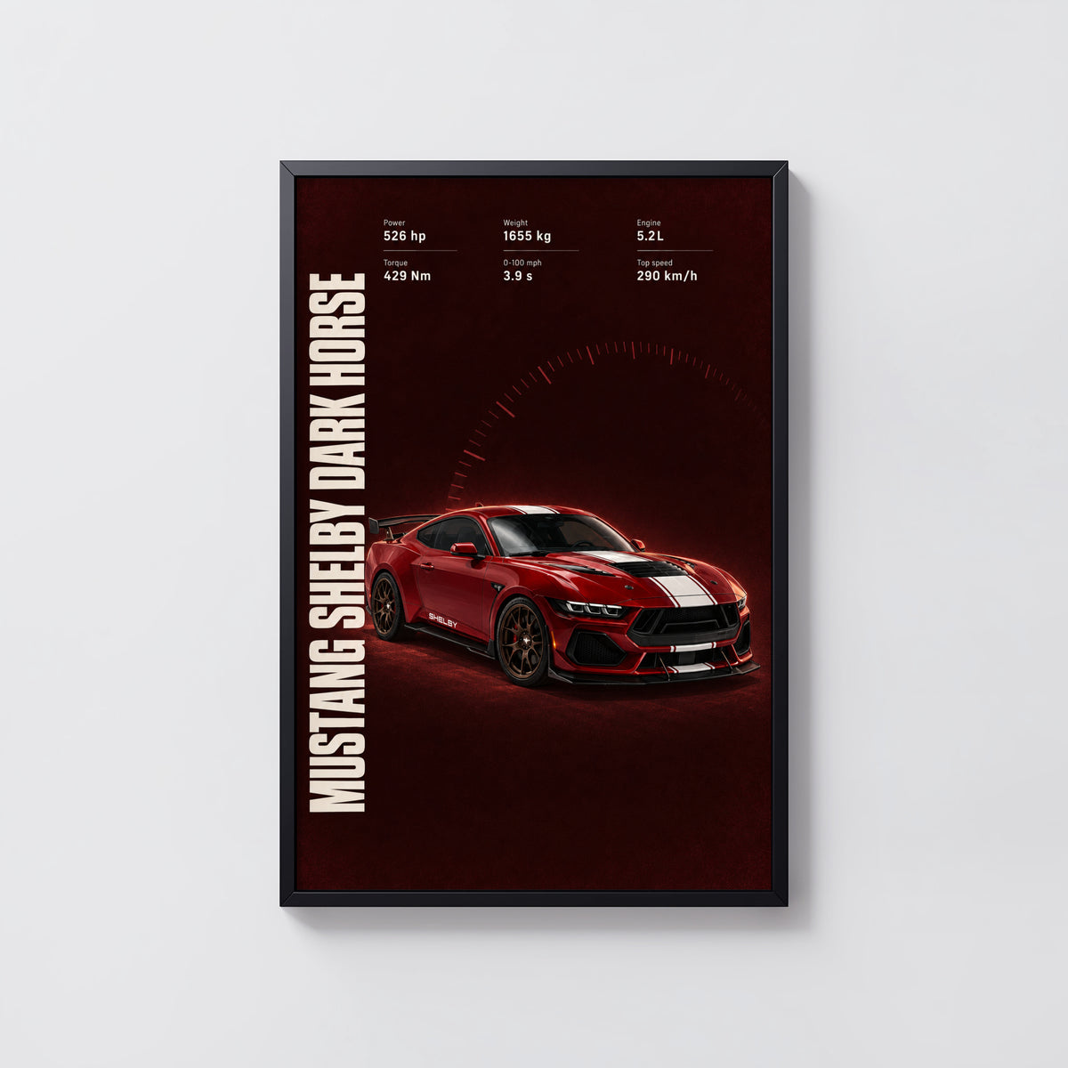 Vintage Mustang Shelby Print, Car Wall Art
