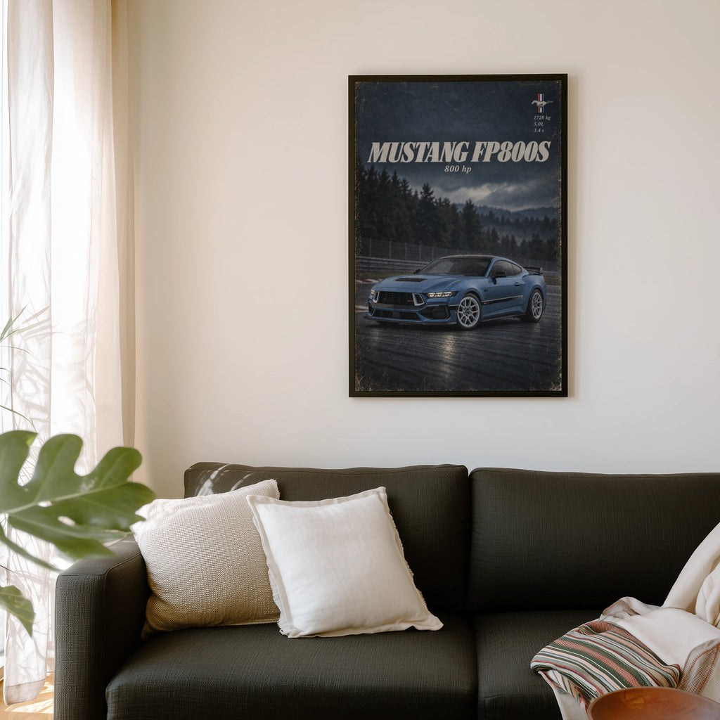 Vintage Mustang FP800S Print, Muscle Car Wall Art