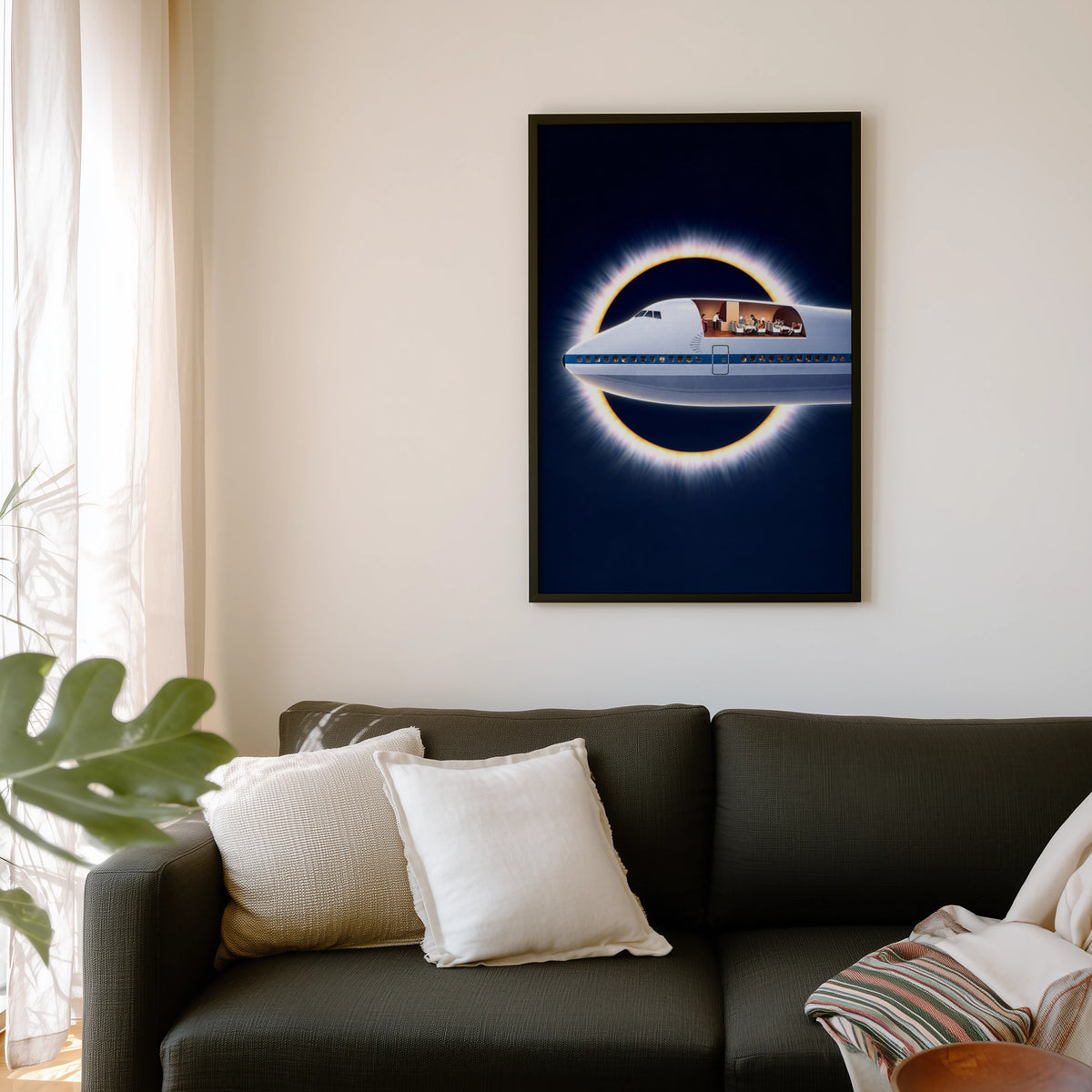 Vintage Jumbo Jet Poster, Eclipse Wall Art, Airline Print