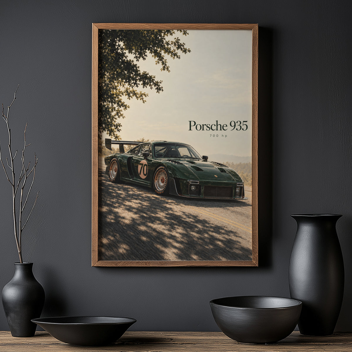 Vintage Porsche 935 Print, Race Car Wall Art